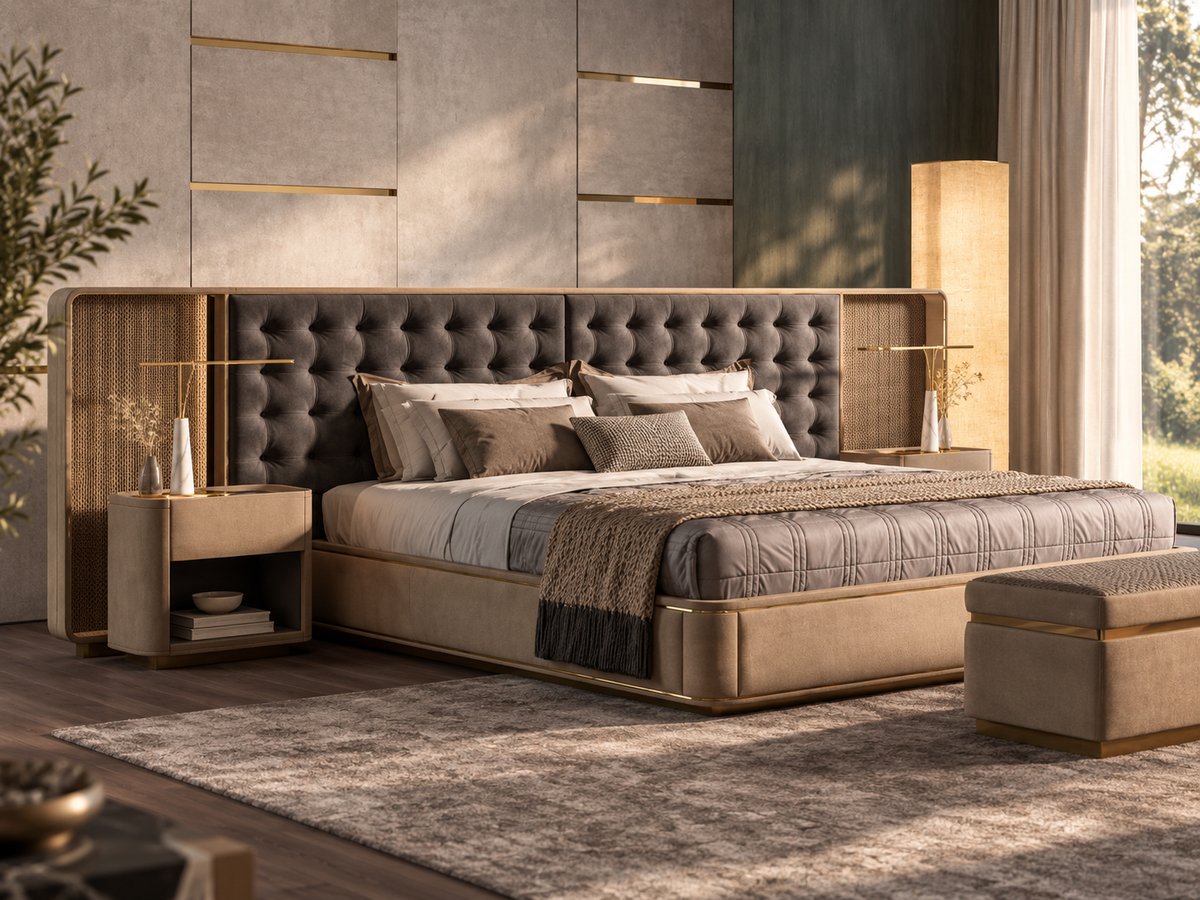 Sereno luxury upholstered bed by DecoPix