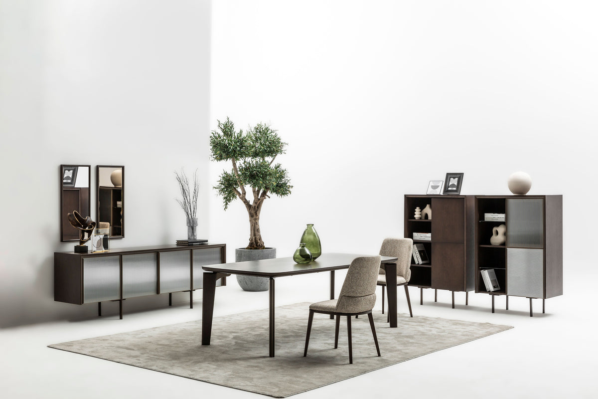 Alba dining room catalogue scene; styling and configuration example
