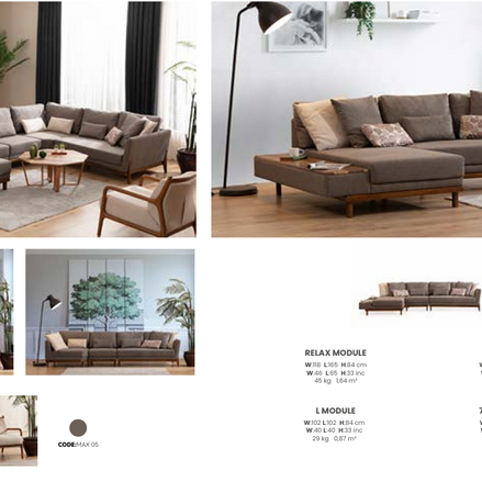 Boztas Argemon Corner Sofa Set – dimensions