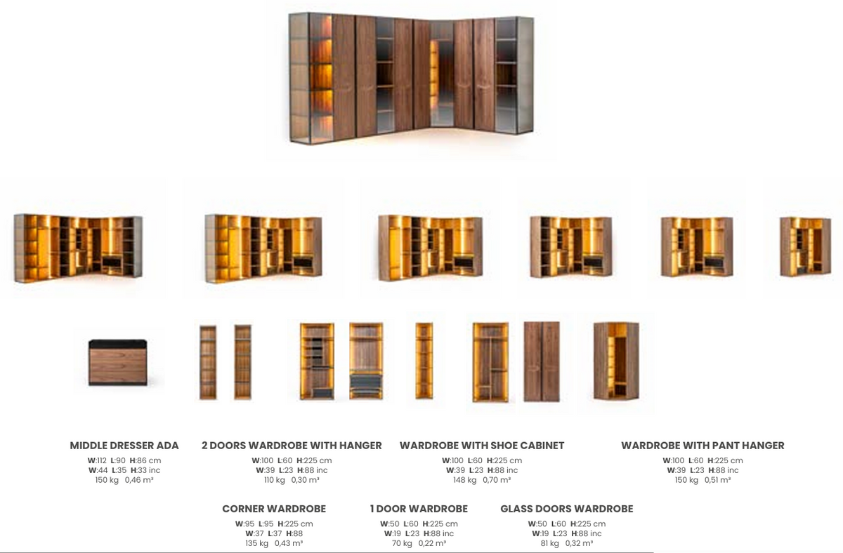Boztas Aston Bedroom Set – wardrobe options