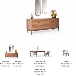Boztas Aston Dining Room Set – dimensions