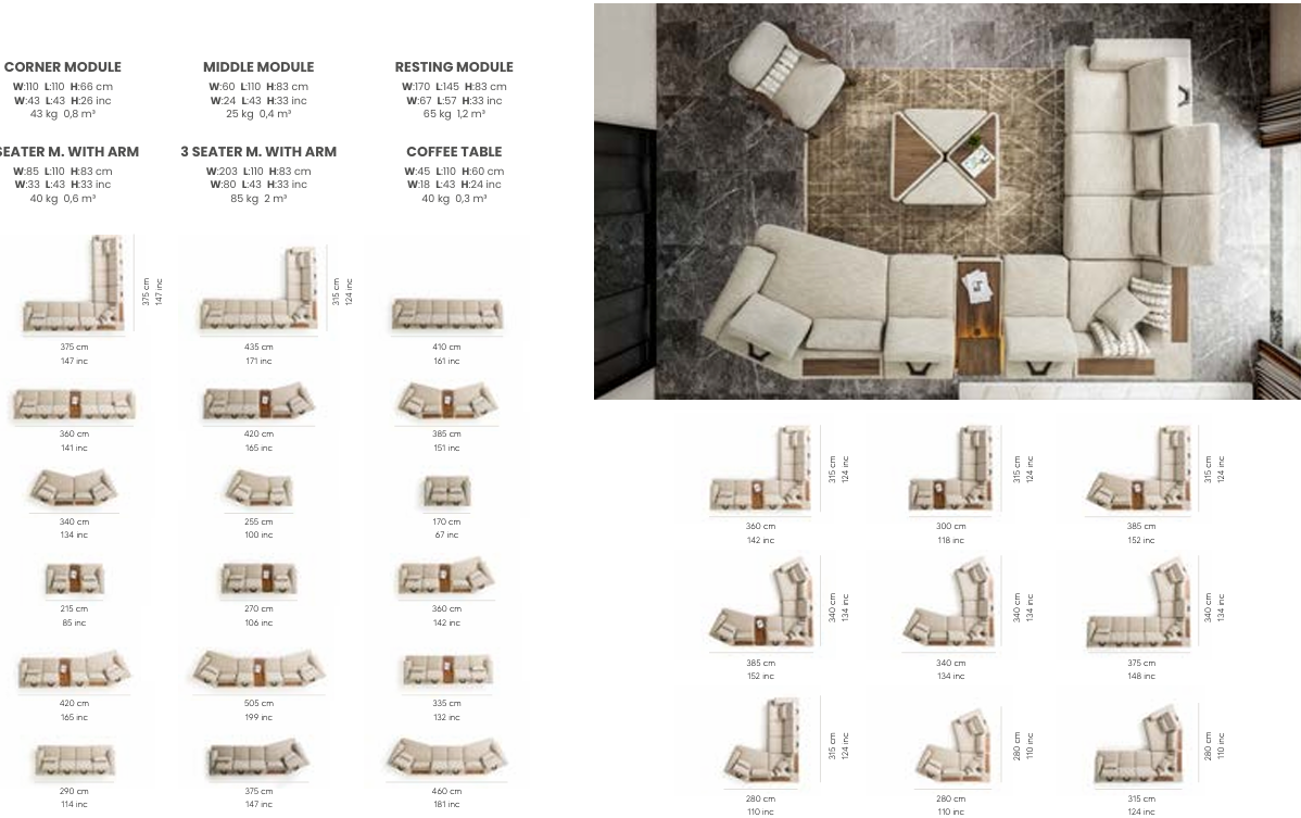 Boztas Aston Sofa Set – options