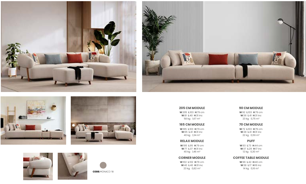 Boztas Cardea Corner Sofa Set – modules