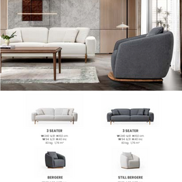 Boztas Dragon Sofa Set – dimensions