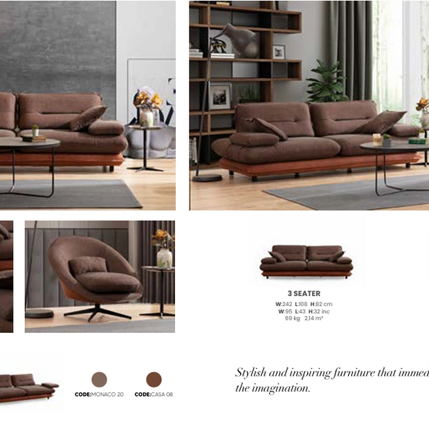 Boztas Gradyan Sofa Set – dimensions