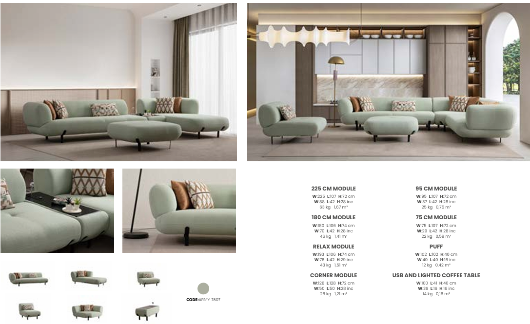 Boztas Manetti Corner Sofa Set – options