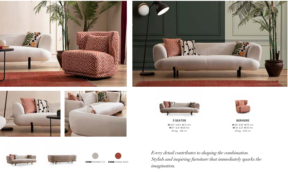 Boztas Manetti Sofa Set – three seater