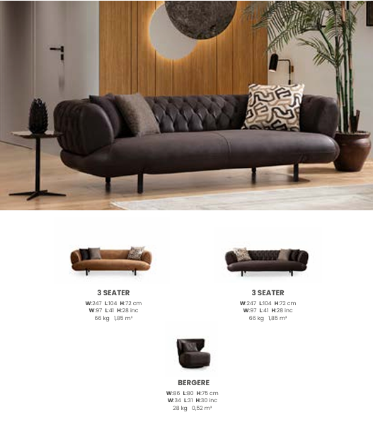 Boztas Manetti Sofa Set – dimensions