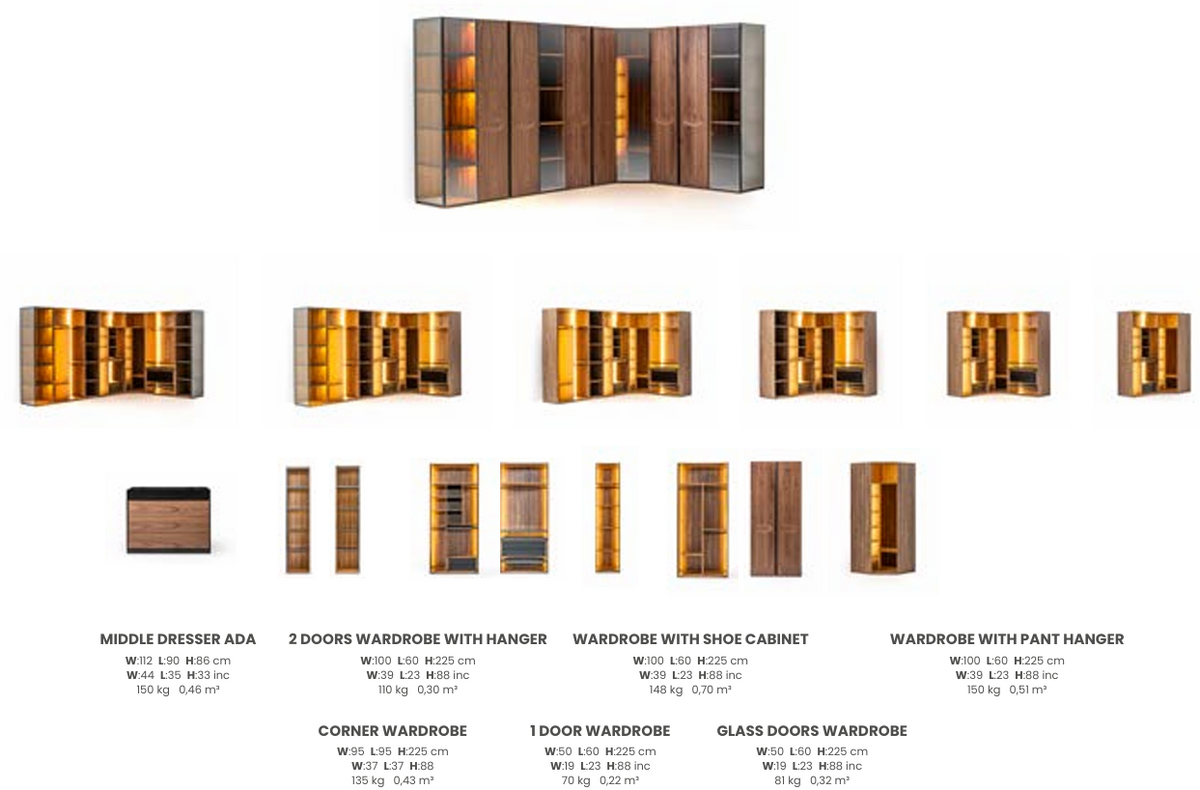 Boztas Maserate Bedroom Set – wardrobe options