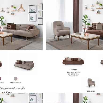 Boztas Point Sofa Set – dimensions
