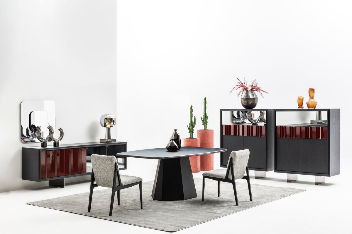 Cora dining room catalogue scene; styling and configuration example