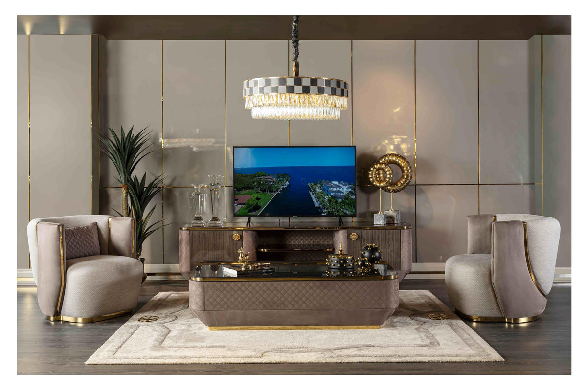 Botega Gold Sofa Set – Image 1
