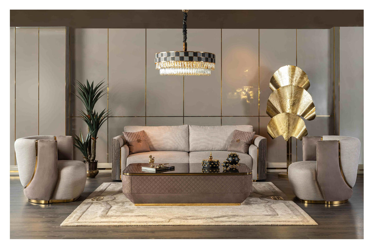 Botega Gold Sofa Set – Image 3