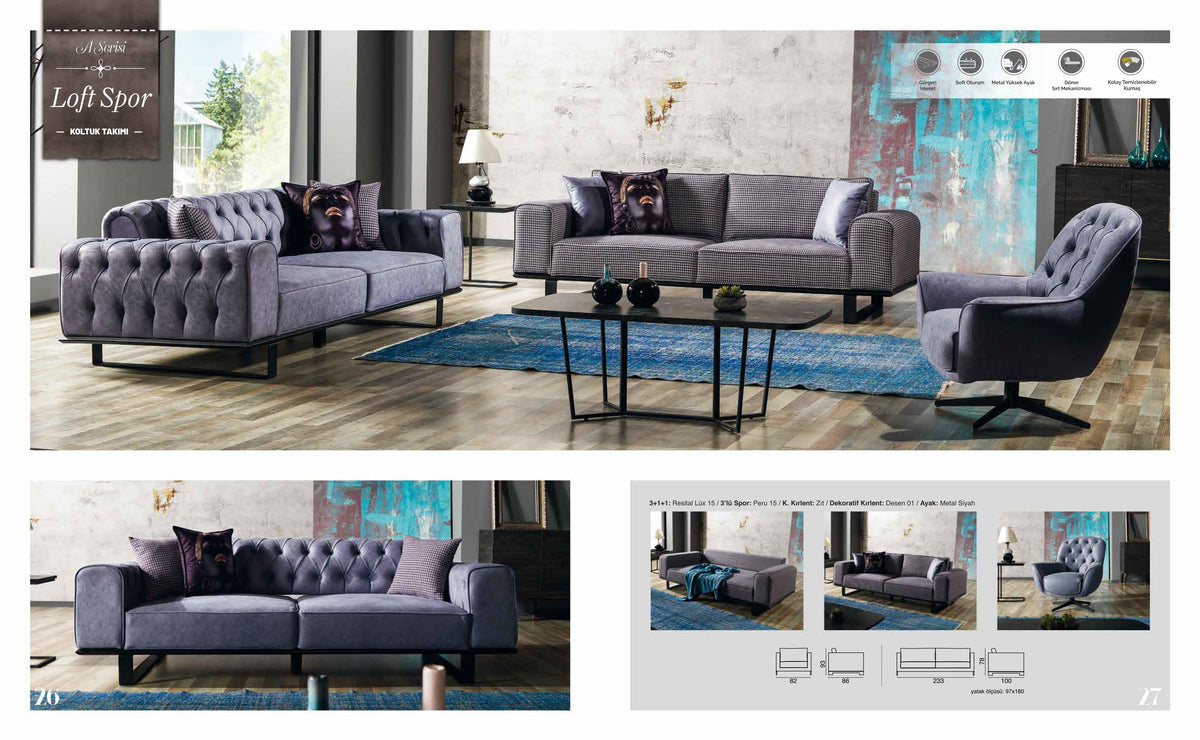 Loft Spor Sofa Set – Image 1