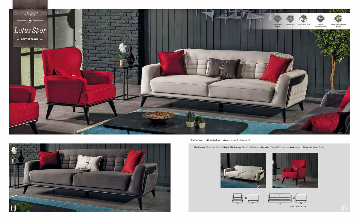Lotus Spor Sofa Set – Image 1