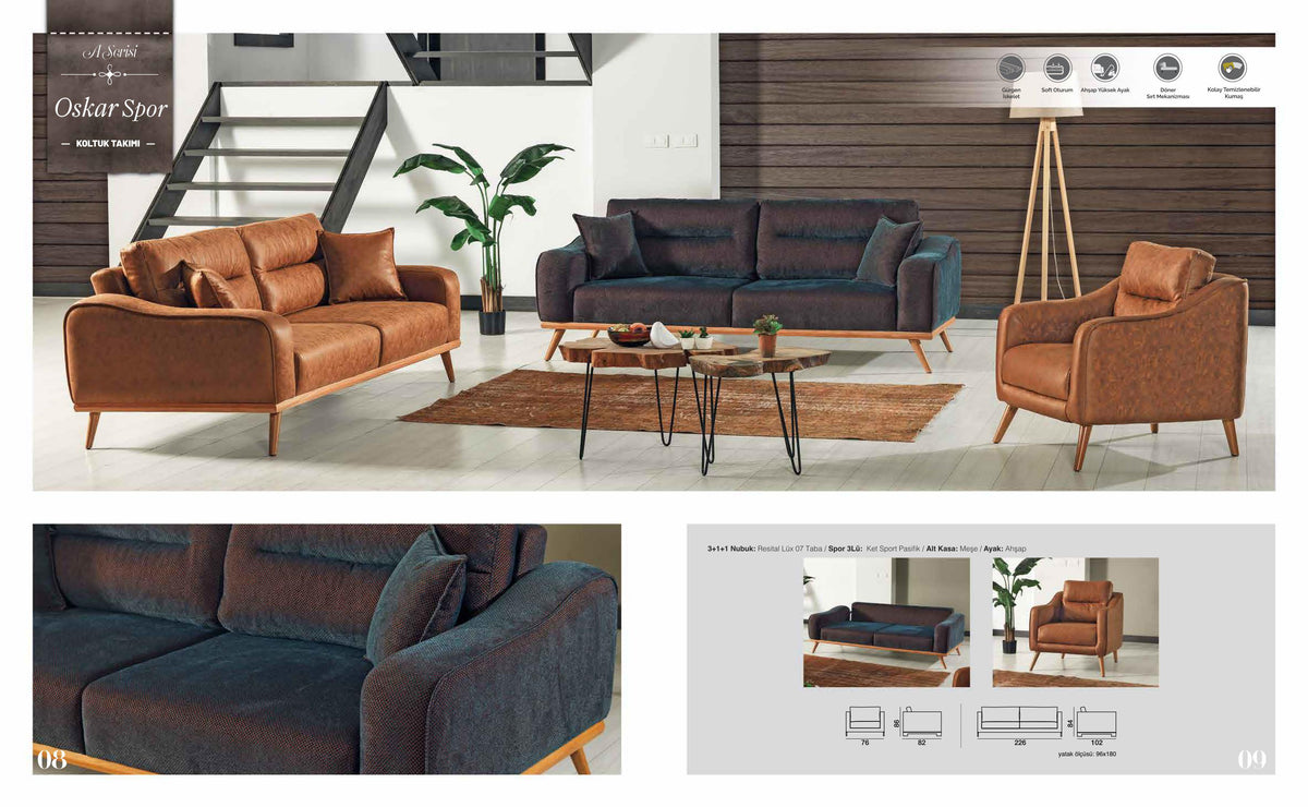 Oskar Spor Sofa Set – Image 1