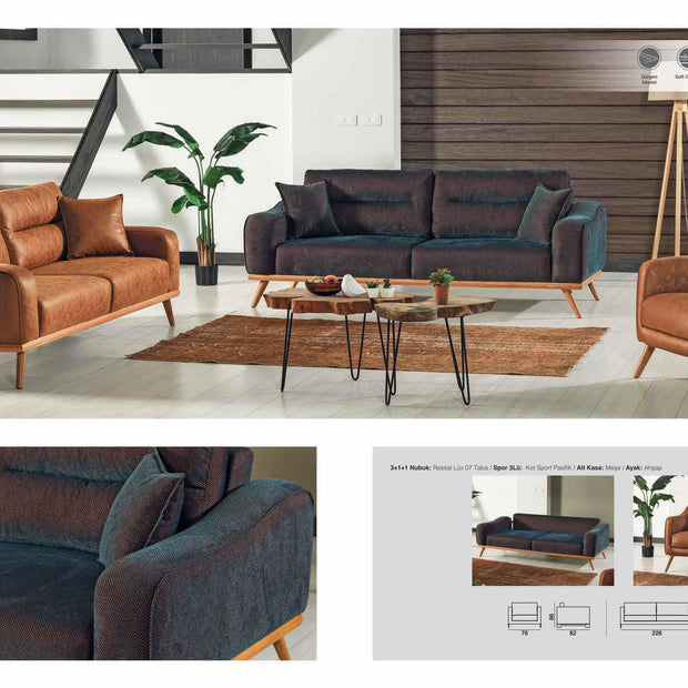 Oskar Spor Sofa Set – Image 1