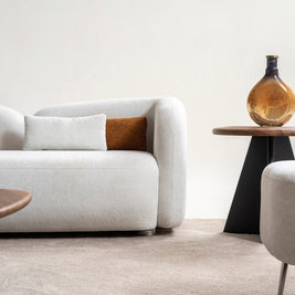 Livia rounded sofa arm and upholstery detail