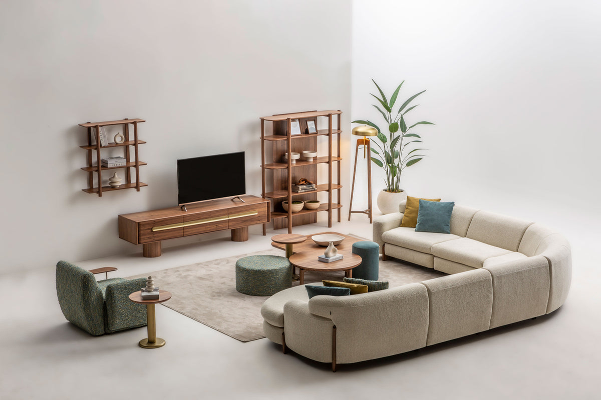 Nola living room catalogue scene; styling and configuration example