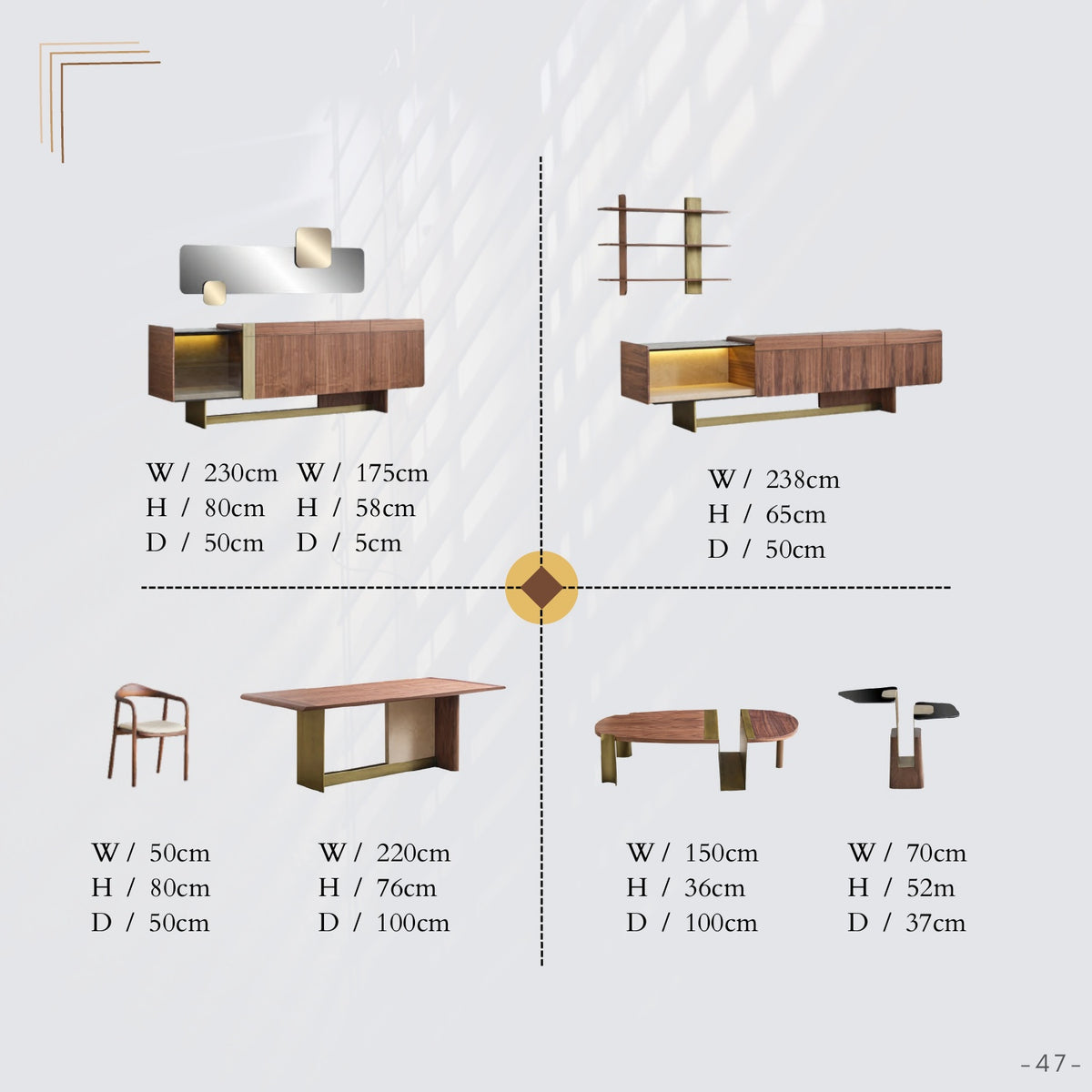 Siena catalogue specifications and component reference; PDF page 43