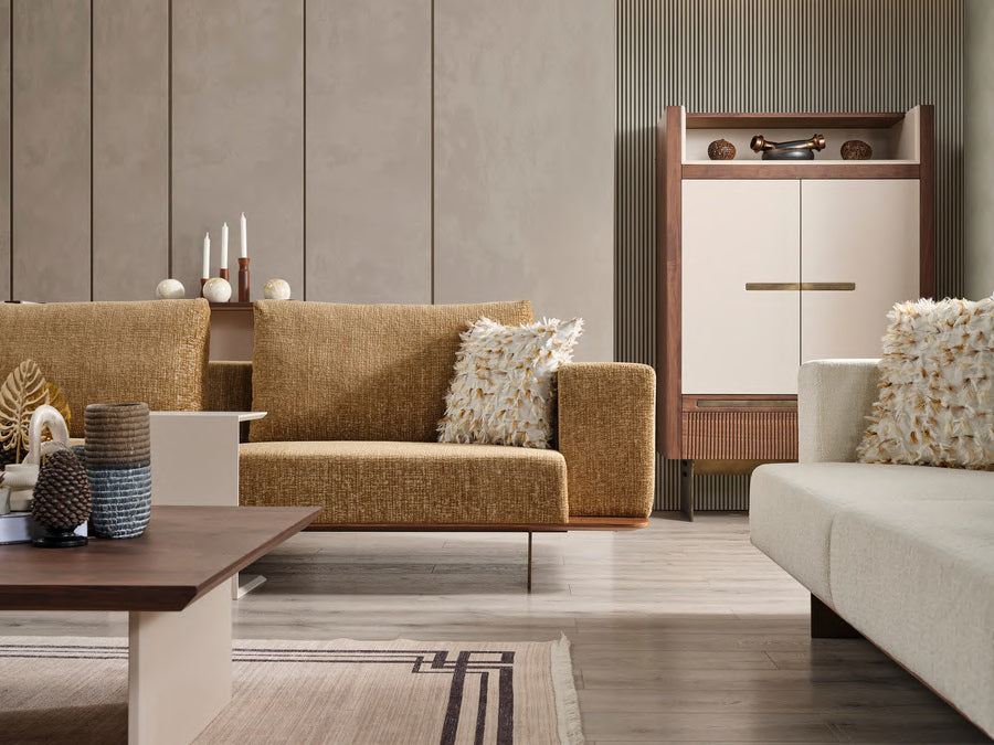 Siena sofa front and upholstery detail