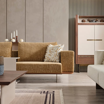Siena sofa front and upholstery detail