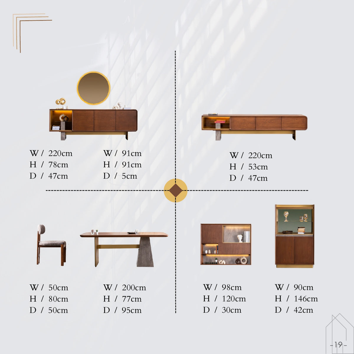 Tavira catalogue specifications and component reference; PDF page 16