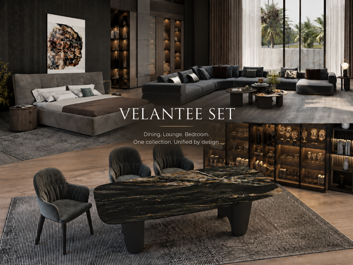 Velantee luxury dining, lounge and bedroom collection by DecoPix