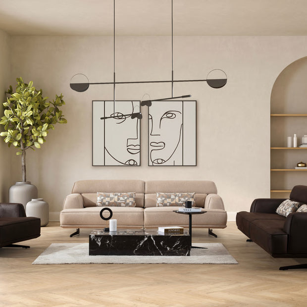 Vero sofa and two lounge armchairs; coffee and side tables excluded