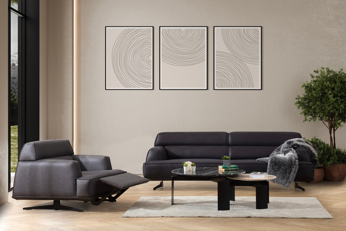Vero sofa and one armchair with extended footrest; tables excluded